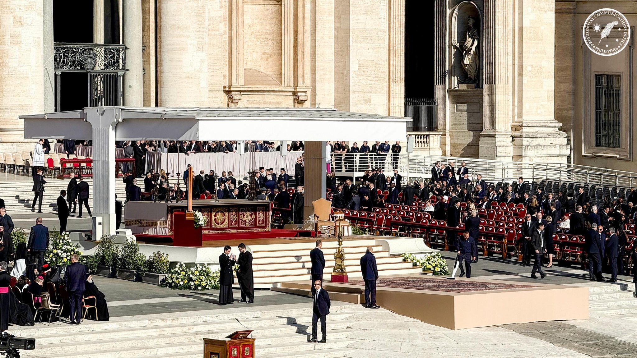 President Ferdinand R. Marcos Jr. and First Lady Louise Araneta-Marcos attended the funeral of His Holiness Pope Francis at St. Peter's Square in the Vatican, joining world leaders and the faithful in honoring the late pontiff.