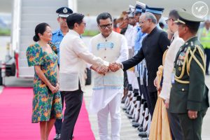 President Ferdinand R. Marcos Jr. arrived in New Delhi on Monday at 2:20 p.m. local time (4:50 p.m. in Manila) to begin his five-day State Visit to the Republic of India.
