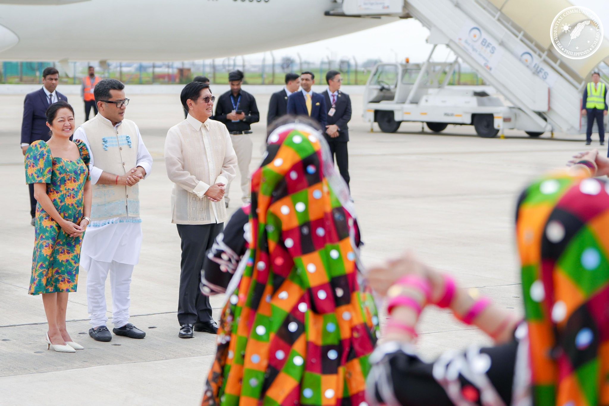 President Ferdinand R. Marcos Jr. arrived in New Delhi on Monday at 2:20 p.m. local time (4:50 p.m. in Manila) to begin his five-day State Visit to the Republic of India.
